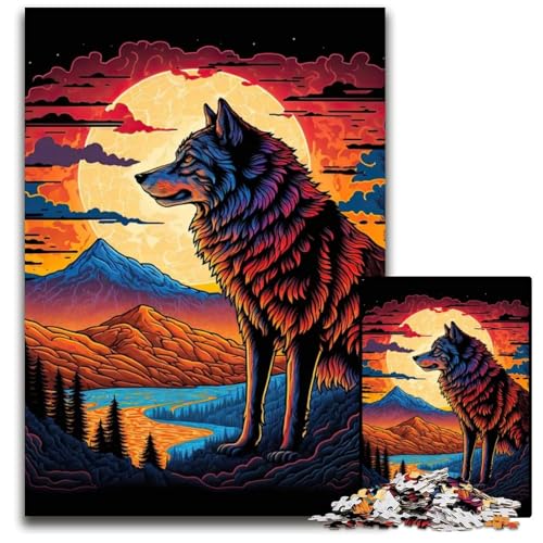 Puzzle für Erwachsene im WolfArtSerienStil 1000teiliges Puzzle für Erwachsene Denksportaufgabe Heimdekoration 1000 Teile (75 x 50 cm) von CXUOSADIP