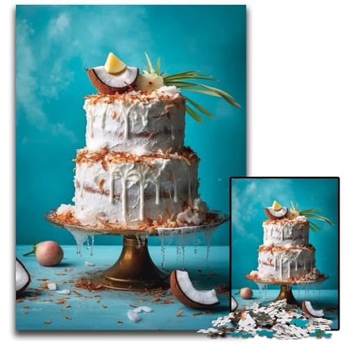 Puzzle mit 1000 Teilen für Erwachsene Eine Welt voller Süßigkeiten Kuchen Holzpuzzle interaktives Familienspiel GehirnHerausforderung Lernspielzeug 1000 Teile (75 x 50 cm) von CXUOSADIP