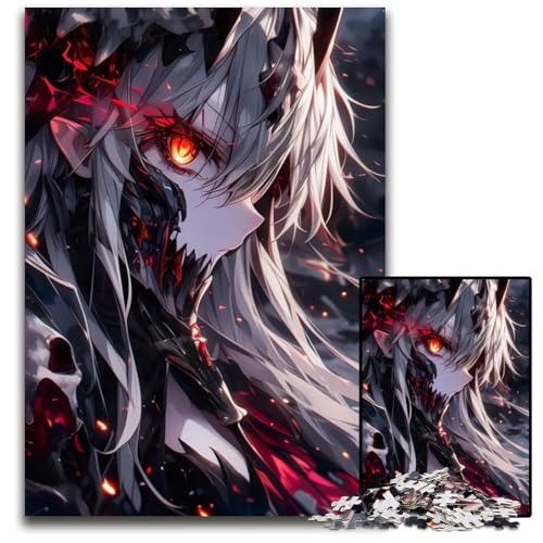 Puzzle mit TotenkopfTod AnimeMädchen für Erwachsene 1000 Teile Holzpuzzle für Heimdekoration Gehirntraining 1000 Teile (38 x 26 cm) von CXUOSADIP