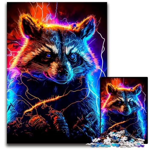 Puzzles 1000 Teile für Erwachsene WaschbärPuzzles für Erwachsene für Heimdekoration Gehirntraining 1000 Teile (75 x 50 cm) von CXUOSADIP