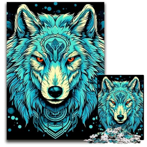 Puzzles für Erwachsene 1000 Bunte WolfspapierPuzzles für Erwachsene interaktives Familienspiel GehirnHerausforderung Lernspielzeug 1000 Teile (38 x 26 cm) von CXUOSADIP