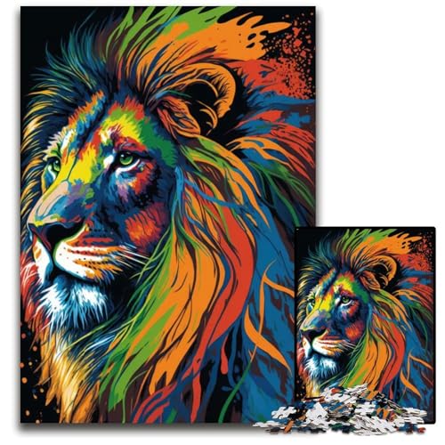 Puzzles für Erwachsene 1000 Teile Papierpuzzles im Stil der Lion ArtSerie interaktives Familienspiel GehirnHerausforderung Lernspielzeug 1000 Teile (38 x 26 cm) von CXUOSADIP
