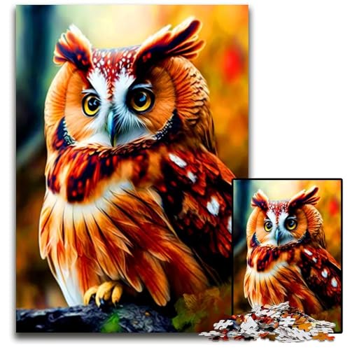 Puzzles für Erwachsene 1000 süße Eulen Papierpuzzles für Erwachsene interaktives Familienspiel GehirnHerausforderung Lernspielzeug 1000 Teile (38 x 26 cm) von CXUOSADIP