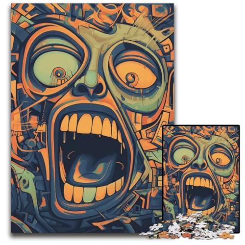 Puzzles für Erwachsene 1000 verrückte Lacher Holzpuzzles für Erwachsene interaktives Familienspiel GehirnHerausforderung Lernspielzeug 1000 Teile (75 x 50 cm) von CXUOSADIP