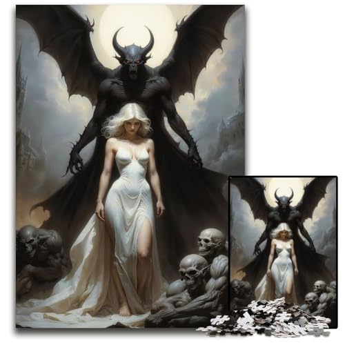 Puzzles mit 1000 Teilen für Erwachsene Engel und DämonenPuzzles für Erwachsene Geburtstagsgeschenkidee anspruchsvolles Denkspiel 1000 Teile (75 x 50 cm) von CXUOSADIP