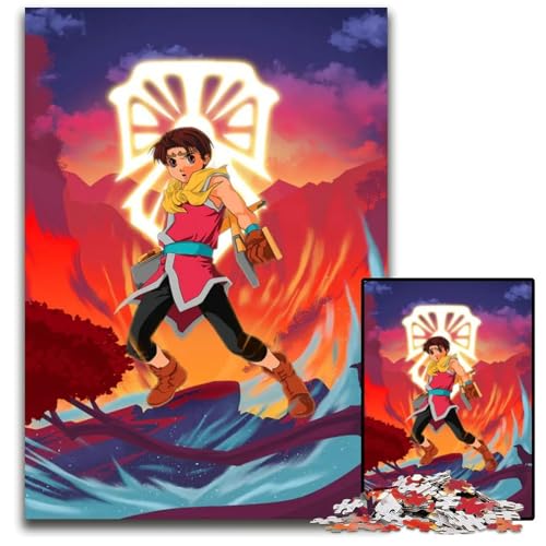 Puzzles mit 1000 Teilen für Erwachsene Epic Suikoden II unmögliche Puzzles für Erwachsene Familienaktivität Denksportaufgabe Heimdekoration 1000 Teile (75 x 50 cm) von CXUOSADIP