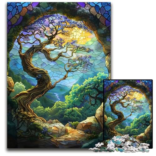Puzzles mit 1000 Teilen für Erwachsene abstrakte LandschaftsBonsaiPuzzles für Erwachsene Geburtstagsgeschenkidee anspruchsvolles Denkspiel 1000 Teile (75 x 50 cm) von CXUOSADIP