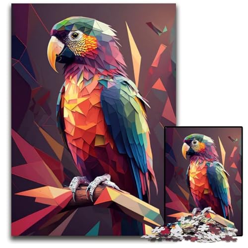 Puzzleteil mit abstraktem PapageienDesign Holzpuzzle Spiel für Erwachsene Geschenk interaktives Familienspiel GehirnHerausforderung 1000 Teile (38 x 26 cm) von CXUOSADIP