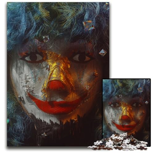 Quiet Clown 1000teiliges Puzzle für Erwachsene anspruchsvolles Denkspiel für Teenager Spaß für den Familienspielabend 1000 Teile (75 x 50 cm) von CXUOSADIP