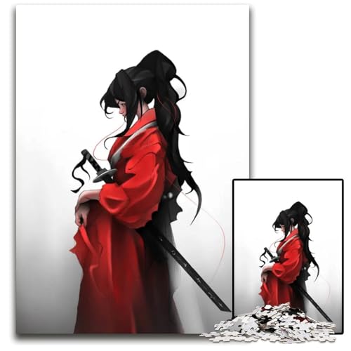 RedClad SamuraiFrau PCPuzzle für Erwachsene Unmögliches Puzzle für Erwachsene Bunte Heimdekoration Interaktives Familienspiel 1000 Teile (75 x 50 cm) von CXUOSADIP