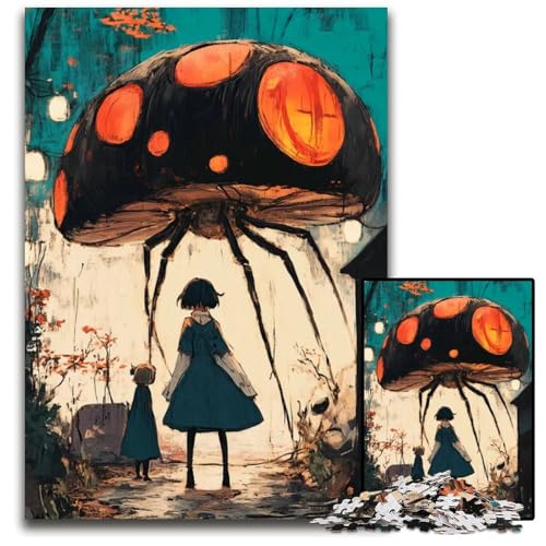 Riesenpilz und Mädchen 1000teiliges Puzzle für Erwachsene Papierpuzzle Geburtstagsgeschenkidee anspruchsvolles Denkspiel 1000 Teile (38 x 26 cm) von CXUOSADIP