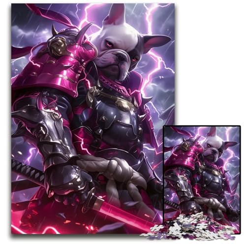 SamuraiBulldogge AnimeKunst PCPuzzle für Erwachsene Holzpuzzle für Heimdekoration ideales Weihnachts und Neujahrsgeschenk für Teenager 1000 Teile (75 x 50 cm) von CXUOSADIP