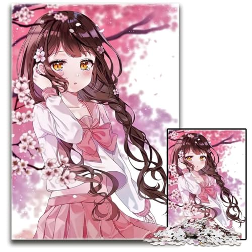 Süßes AnimeMädchenPuzzle 1000 Teile Puzzle pädagogisches Denkspiel künstlerische HeimbüroDekoration ab 14 Jahren 1000 Teile (38 x 26 cm) von CXUOSADIP