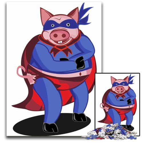 Super Pig Puzzles für 1000 Teile aus Holz anspruchsvolles Denkspiel für Teenager Spaß am Familienspielabend 1000 Teile (75 x 50 cm) von CXUOSADIP