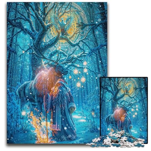 Teile für Erwachsene Winterwaldzauber mit Weihnachtsmann Papierpuzzle für Erwachsene anspruchsvolles Denkspiel für Teenager unterhaltsames interaktives Spiel für die ganze Familie 1000Teile (38x26cm) von CXUOSADIP