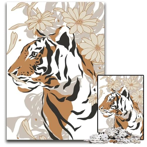 TigerPuzzles im BohoStil für anspruchsvolle 1000Teile Perfekte Dekoration für Zuhause oder das Büro 1000 Teile (75 x 50 cm) von CXUOSADIP