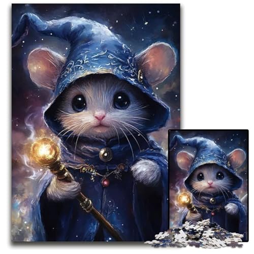 Wizard Mouse 1000teiliges Puzzle für Erwachsene Muttertag Geburtstag Weihnachten 1000 Teile (38 x 26 cm) von CXUOSADIP