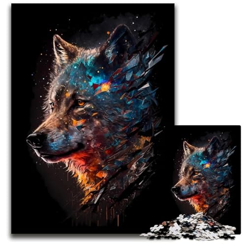 Wolf Puzzle 1000 Teile anspruchsvolle Puzzles interaktives Familienspiel GehirnHerausforderung Lernspielzeug 1000 Teile (38 x 26 cm) von CXUOSADIP