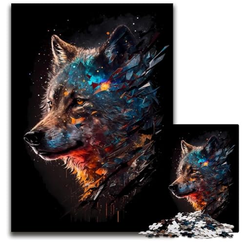 WolfJigsaws 1000 Teile für Erwachsene Holzpuzzle für Erwachsene Heimdekoration 1000 Teile (75 x 50 cm) von CXUOSADIP