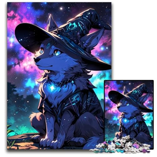 Wolfszauberer in der Nacht Puzzle 1000 Teile anspruchsvolle Puzzles interaktives Familienspiel GehirnHerausforderung Lernspielzeug 1000 Teile (38 x 26 cm) von CXUOSADIP