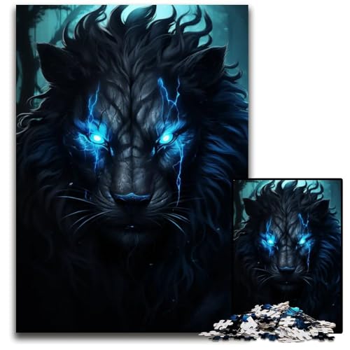 Wütender König der Löwen 1000teiliges Puzzle für Erwachsene Puzzle Denksportaufgabe Spiel für Erwachsene interaktive Aktivität für die ganze Familie 1000 Teile (75 x 50 cm) von CXUOSADIP
