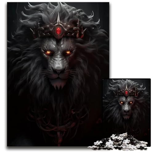 Wütender König der Löwen PCPuzzle für Erwachsene Puzzles für Erwachsene zur Heimdekoration ideales Weihnachts und Neujahrsgeschenk für Teenager 1000 Teile (38 x 26 cm) von CXUOSADIP