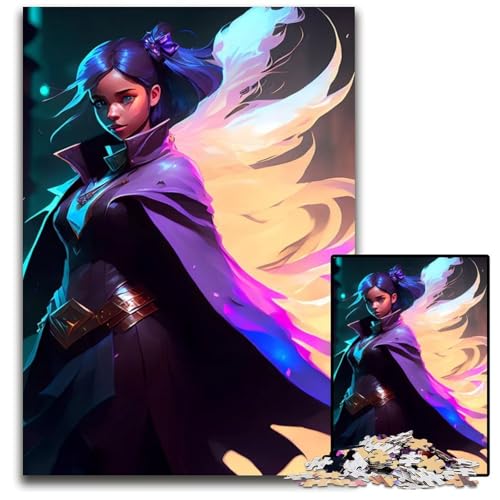 ZaubererMädchenPuzzle 1000 Teile Unmögliches Puzzle für Erwachsene Denksportaufgabe Heimdekoration 1000 Teile (75 x 50 cm) von CXUOSADIP