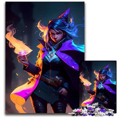 Zaubermädchen 1000teiliges Puzzle für Erwachsene Holzpuzzle Geburtstagsgeschenkidee anspruchsvolles Denkspiel 1000 Teile (75 x 50 cm) von CXUOSADIP