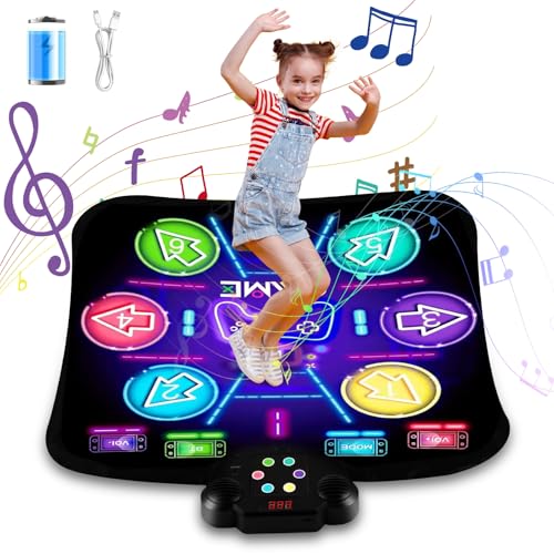 CXWLMAT Aufladbar Kinder Tanzmatte für 3-12 Jahre Alt, Leuchtende Tanzmatten Batterie mit Große Kapazität, Musik Bluetooth Tanzteppich Mädchen Spielzeug für Weihnachts Geschenk CXWLMAT Aufladbar Kinder Tanzmatte für 3-12 Jahre Alt, Leuchtende Tanzmatten Batterie mit Große Kapazität, Musik Bluetooth Tanzteppich Mädchen Spielzeug für Weihnachts Geschenk von CXWLMAT
