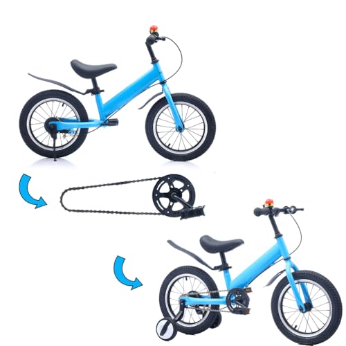 CXYTX .2-In-1-Kinderfahrrad, 2 Bis 7 Jahren, Ausgestattet Mit, Bremsenstützrädern Und Pedalen, 14-Zoll-Kinderlaufrad, Geburtstagsgeschenk Für Jungen Und Mädchen.,Blau CXYTX .2-In-1-Kinderfahrrad, 2 Bis 7 Jahren, Ausgestattet Mit, Bremsenstützrädern Und Pedalen, 14-Zoll-Kinderlaufrad, Geburtstagsgeschenk Für Jungen Und Mädchen.,Blau von CXYTX