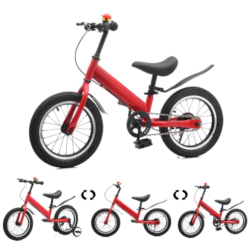 CXYTX 2-in-1-Laufrad, 14-Zoll-Kinderfahrrad, 2 bis 7 Jahren, Kinderlaufrad ausgestattet mit Stoßdämpfern, Schutzblechen und Bremsen, EIN Geschenk für Jungen und Mädchen,Rot CXYTX 2-in-1-Laufrad, 14-Zoll-Kinderfahrrad, 2 bis 7 Jahren, Kinderlaufrad ausgestattet mit Stoßdämpfern, Schutzblechen und Bremsen, EIN Geschenk für Jungen und Mädchen,Rot von CXYTX
