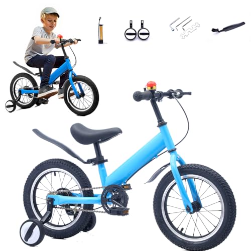 CXYTX Laufrad 2 in1, kinderfahrrad Mit Pedalen, Stoßdämpfern, Schutzblechen,14 Zoll laufräder Geeignet für Kinder Von 2-7 Jahren 3 Farben Ausbildungsfahrzeuge Birthday Gifts for Boys and Girls,Blau von CXYTX