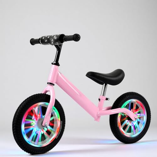 CXYTX Laufrad ab 2 3 4 5 Jahre, 12 14zoll Kinder Laufrad Buntes Beleuchtete Räder, Lenker & Sattel Höhenverstellbar für Kinder ab 2 Jahren Spielzeug 2-5 Jahre Geschenke Mädchen,Leuchtend rosa,14 Zoll CXYTX Laufrad ab 2 3 4 5 Jahre, 12 14zoll Kinder Laufrad Buntes Beleuchtete Räder, Lenker & Sattel Höhenverstellbar für Kinder ab 2 Jahren Spielzeug 2-5 Jahre Geschenke Mädchen,Leuchtend rosa,14 Zoll von CXYTX