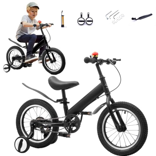 CXYTX Laufrad ab 2 Jahren, Lauflernrad Spielzeug für 18 Monate bis 7 Jahre, 14-Zoll Schild, leichte Nylon-Rahmen, Geschenk Fahrrad Jungs und Mädchen, Baby Balance Bike(2-3 Jahre),Schwarz von CXYTX