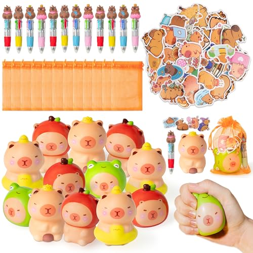 CY2SIDE Capybara Squeeze Toys Party Favor Gift Set, Included Random Slow Rising Squishy Toys 4-in-1 Ballpoint Pen Stickers and Organza Bag, Capybara Party Goodie Bag Fillers for Kids Rewards CY2SIDE Capybara Squeeze Toys Party Favor Gift Set, Included Random Slow Rising Squishy Toys 4-in-1 Ballpoint Pen Stickers and Organza Bag, Capybara Party Goodie Bag Fillers for Kids Rewards von CY2SIDE