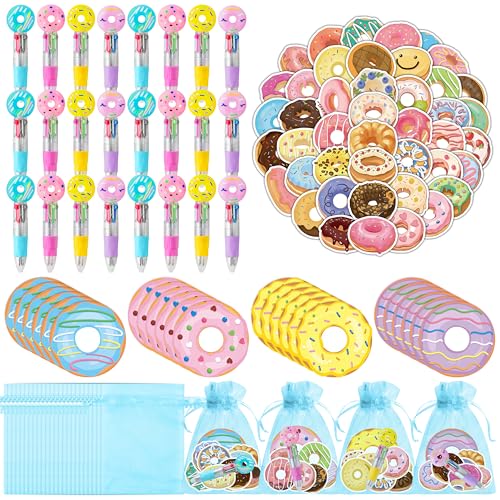 CY2SIDE Donut-Schreibwaren-Partygeschenk – 24 Stück Donut-Preise Set enthält 4-in-1-Kugelschreiber, Haftnotiz-Aufkleber und Organza für Kinder, Geburtstagsparty, Geschenktütenfüller, Füllmaterial für CY2SIDE Donut-Schreibwaren-Partygeschenk – 24 Stück Donut-Preise Set enthält 4-in-1-Kugelschreiber, Haftnotiz-Aufkleber und Organza für Kinder, Geburtstagsparty, Geschenktütenfüller, Füllmaterial für von CY2SIDE