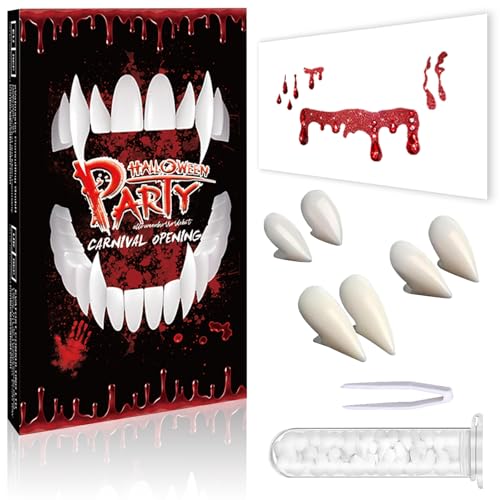 Halloween Vampir ZäHne Kinder Erwachsene - Vampirzähne Vampire Teeth Halloween Accessoires Vampirgebiss, Halloween Vampir Schminke Deko Werwolf Zahnersatz für Cosplay Party Halloween Gefälligkeiten Halloween Vampir ZäHne Kinder Erwachsene - Vampirzähne Vampire Teeth Halloween Accessoires Vampirgebiss, Halloween Vampir Schminke Deko Werwolf Zahnersatz für Cosplay Party Halloween Gefälligkeiten von CYBIONE