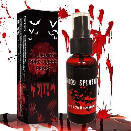 kunstblut Halloween Schminke Fake Blut, Fake Blood Halloween Schminke Vampir Erwachsene Kinder, Spray Kunstblut für Kleidung Haut Auswaschbar Halloween Make Up Zombie, Kunstblut Halloween Gesicht Blut von CYBIONE