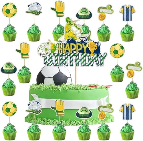 25 Stück Fußball Cake Topper Set,Fussball Deko Torte Kuchendeko Fussball Geburtstag Fußball Party Cupcake Toppers Deko für Geburtstag Party Sport Fussball für Kuchen DIY Deko Kinder 25 Stück Fußball Cake Topper Set,Fussball Deko Torte Kuchendeko Fussball Geburtstag Fußball Party Cupcake Toppers Deko für Geburtstag Party Sport Fussball für Kuchen DIY Deko Kinder von CYGMRFH