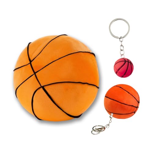 Basketball Plüsch Spielzeug und Basketball Stofftier Schlüsselanhänger, Super Weiche Stofftier, Süßes Basketball Stofftier, Geschenke für Mädchen Jungen Kinder Weihnachten Geburtstag(28 cm) (-B) von CYGMRFH