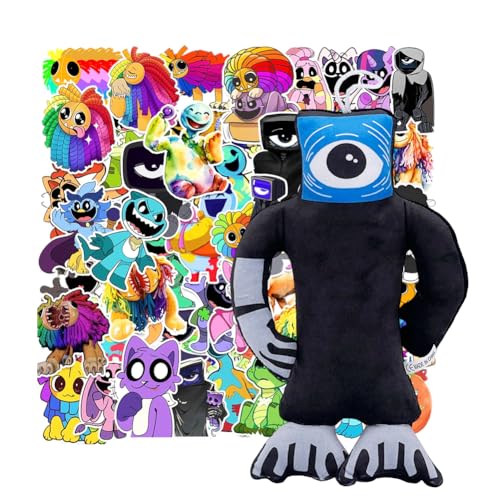 CYGMRFH 51 Stück Nightmare Neue Schwarze Doktor Plüschfigur and Sticker Dekorationsset Nightmare Plush Sticker Toys Spielset mit Albtraum-Thema Superweiches Kurzplüsch für Kinder und Fans von CYGMRFH