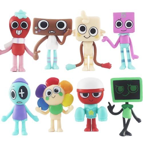 CYGMRFH Dandy Figur Statue 8pcs Dandy Mini Figuren, Dandy Cartoon Figure, Dandy Cake Topper Figure, Mini Bunt Cartoon Cake Topper Figur Skulptur Dekoration Sammelfigur Geschenk von CYGMRFH