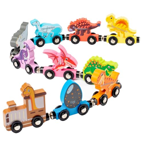 Dinosaurier Holz Zug Set,Magneteisenbahn mit Ziffern 0-10,Tiere Trainieren Spielzeug,Montessori Spielzeug Holz,Drag Lernspielzeug,Lernspielzeug für 3 4 5 6 Jahr Jungen Mädchen Dinosaurier Holz Zug Set,Magneteisenbahn mit Ziffern 0-10,Tiere Trainieren Spielzeug,Montessori Spielzeug Holz,Drag Lernspielzeug,Lernspielzeug für 3 4 5 6 Jahr Jungen Mädchen von CYGMRFH
