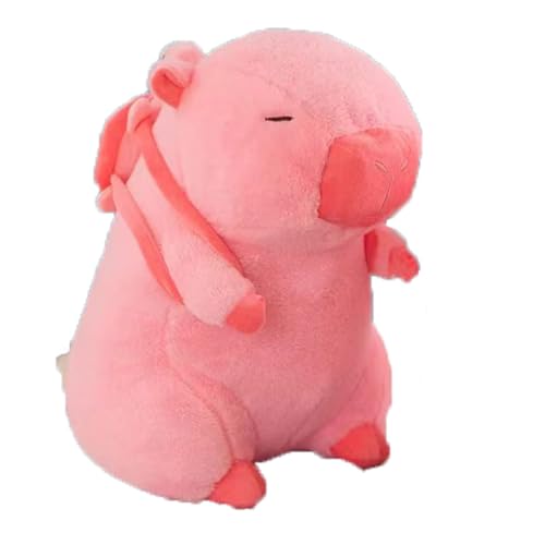 Capybara Plushies,Niedlichen Capybara Plushie Kann atmen,Wasserschwein Plüschtier,Capybara Kuscheltiere Puppen,Simulation Tier Capybara Puppen,mit Schildkrötenrucksack Plüsch (Rosa Schildkröte) von CYGMRFH