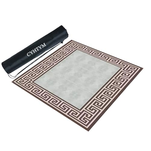 CYHTYM Blaue rutschfeste Mahjong-Matte mit Aufbewahrungstasche mit Kordelzug, quadratische, geräuschunterdrückende große Tischmatte(Blue1,60CM/23.6") von CYHTYM