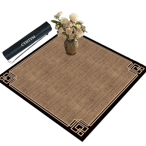 CYHTYM Braune, rutschfeste, geräuschreduzierende und wärmeisolierende Mahjong-Tischmatte, waschbar(Brown1,120cm/47.2") von CYHTYM