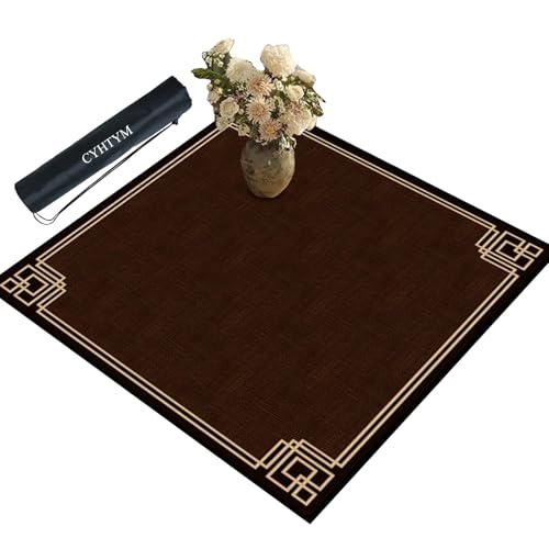 CYHTYM Braune, rutschfeste, geräuschreduzierende und wärmeisolierende Mahjong-Tischmatte, waschbar(Brown2,140cm/55.1") von CYHTYM