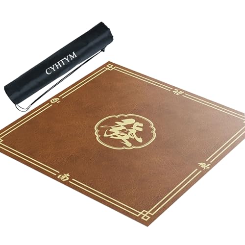CYHTYM Braunes Leder, Geräuschreduzierung, Isolierung, Anti-Rutsch-Mahjong-Tischset(Gray2,120cm/47.2") von CYHTYM