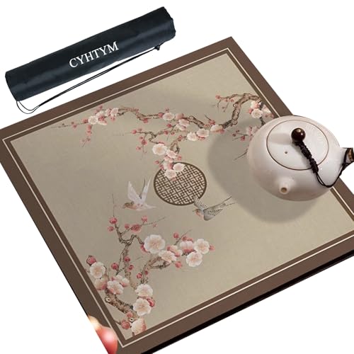 CYHTYM Chinesische Mahjong-Tischmatte mit Geräuschunterdrückung und schwarzer Aufbewahrungstasche, verdickte, saugfähige Tischmatte(95cm/37.4") von CYHTYM