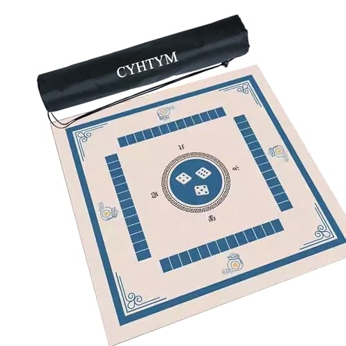 CYHTYM Chinesische quadratische Mahjong-Matte mit Aufbewahrungstasche, geeignet für automatische Mahjong-Tische und Esstische(Blue,60CM/23.6") von CYHTYM